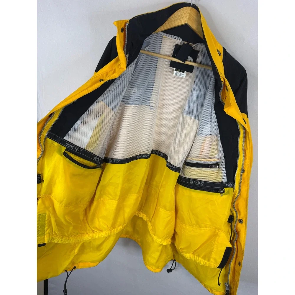 90s The North Face Mountain Light Gore-Tex Jacket Yellow Black Vintage Mens XL